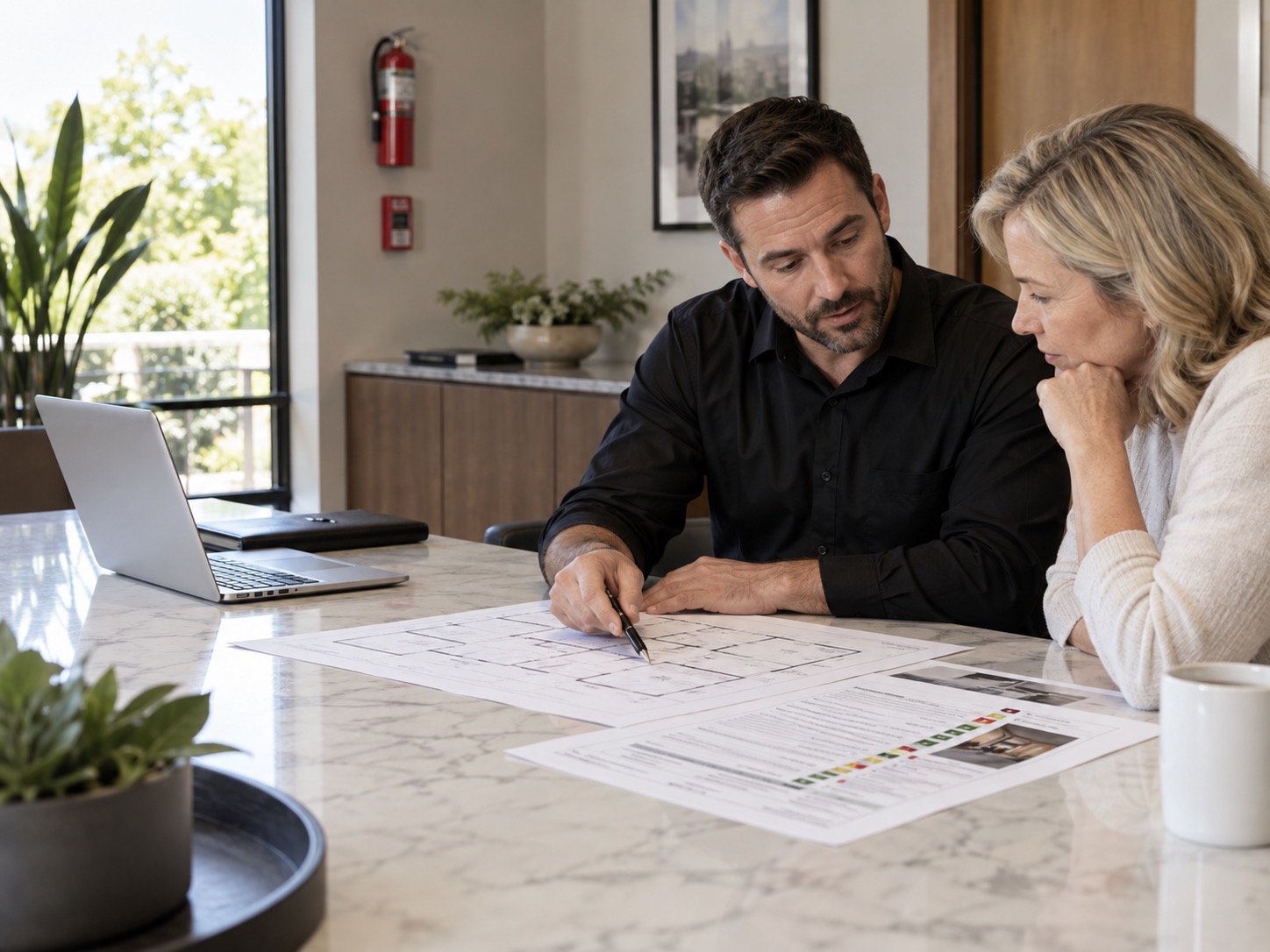Red Rocks Fire Protection consulting team meeting with a property owner to discuss compliance and capital plans
