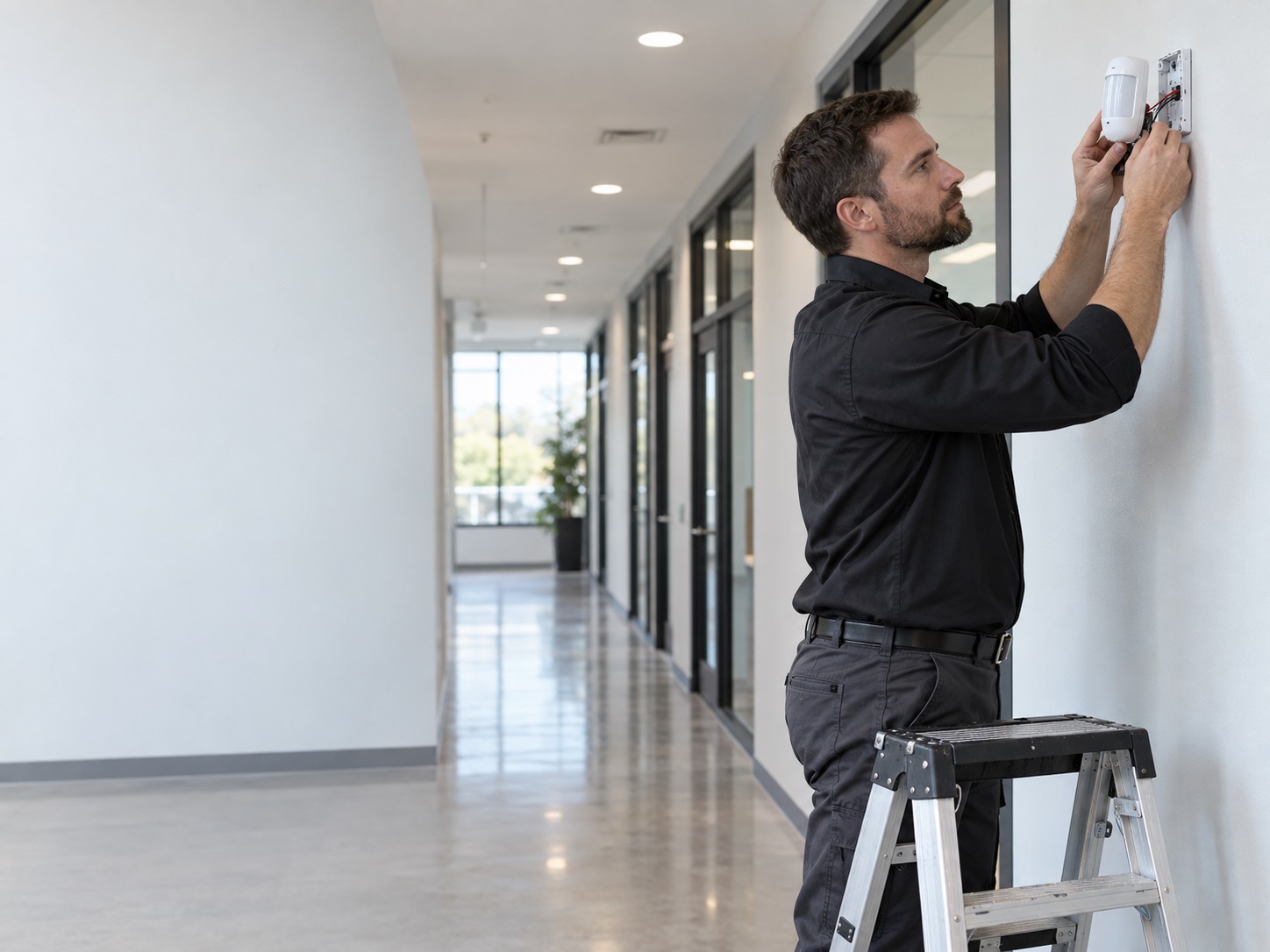 Red Rocks Fire Protection security team member working with a property manager on system design