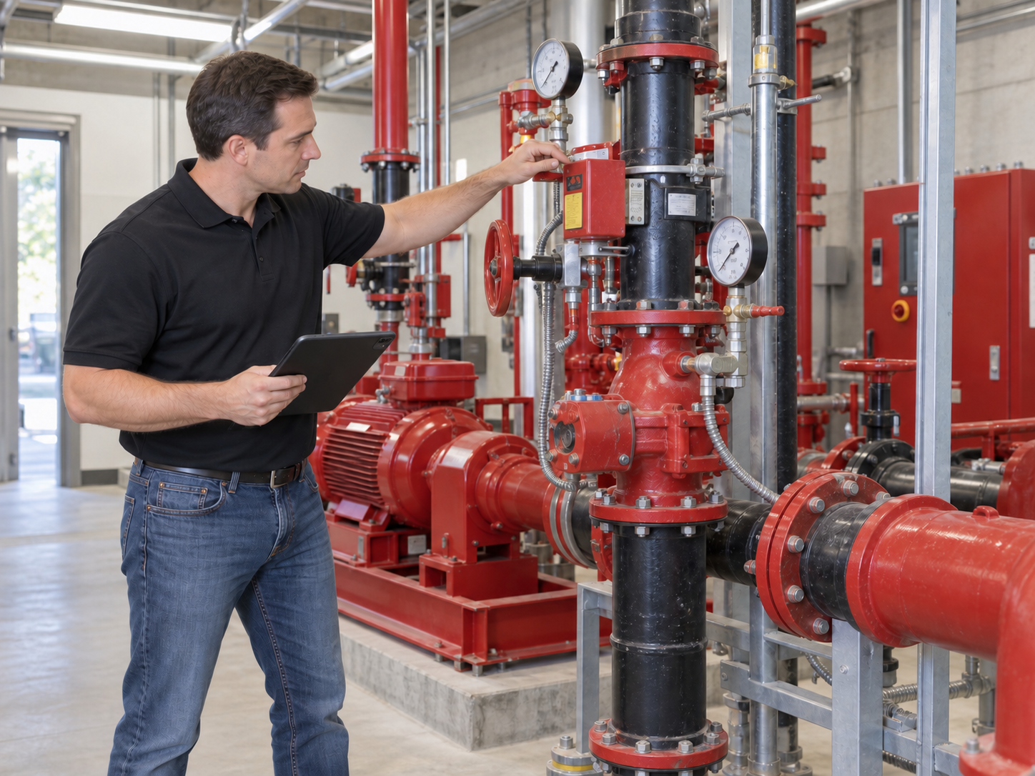 RRFPS technician responding to a campus life safety emergency across the Colorado Front Range.